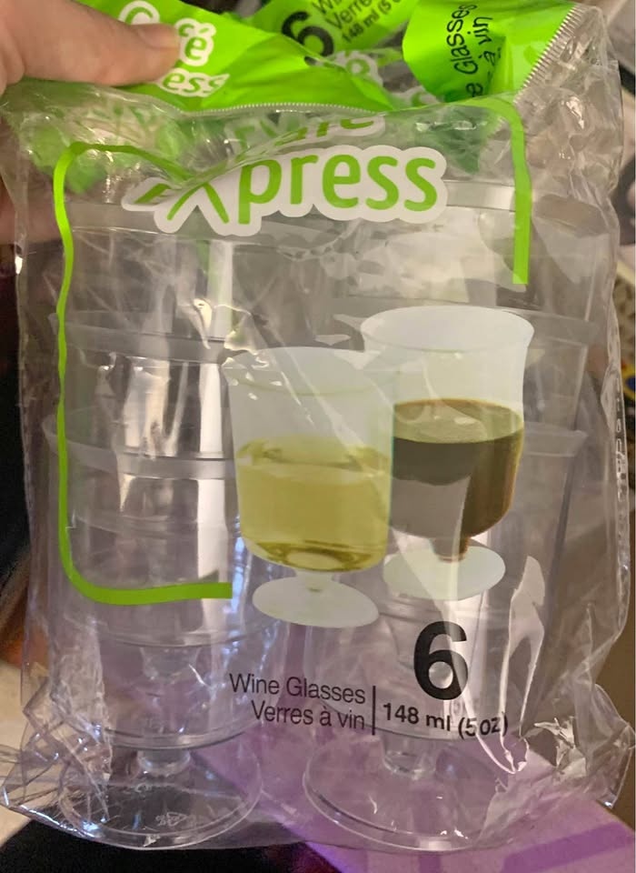 2 set 6 plastic wine glasses