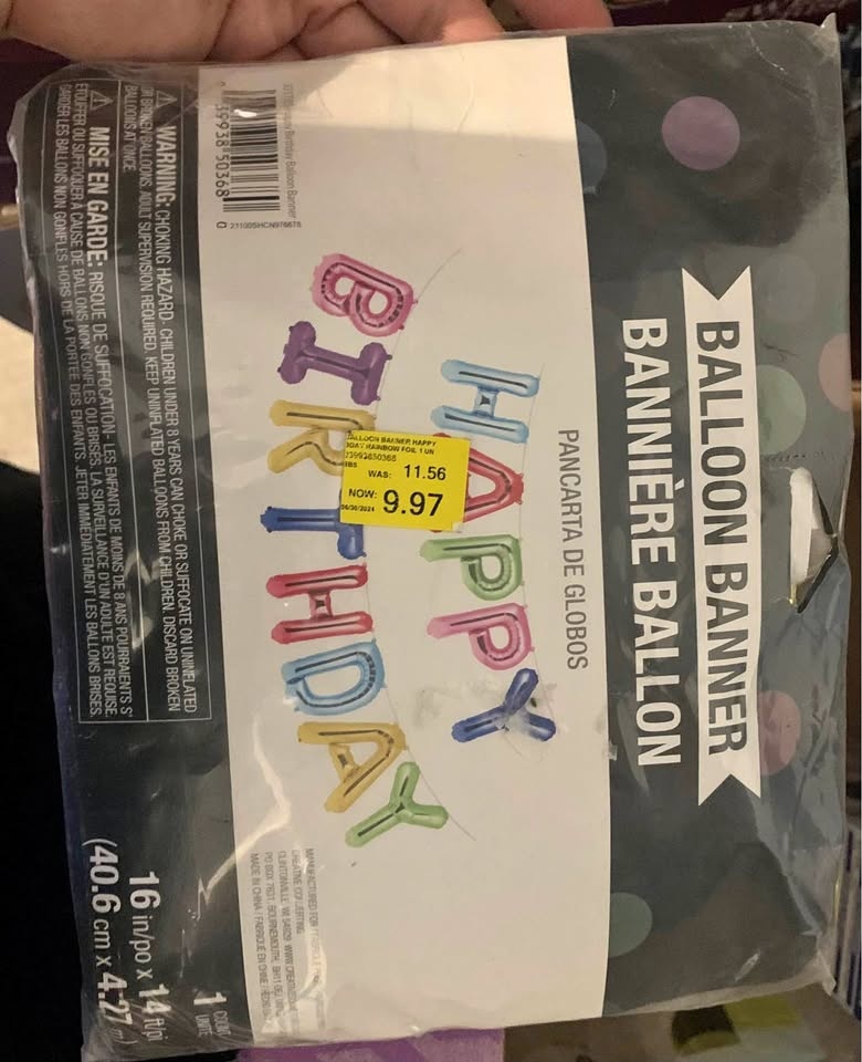 Happy Birthday Balloon Banner