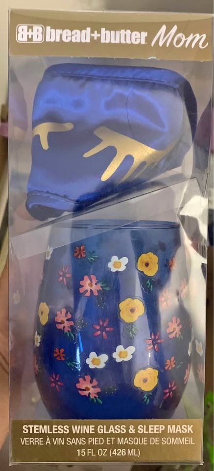 Bread+Butter Mom Stemless Wine Glass & Sleep Mask