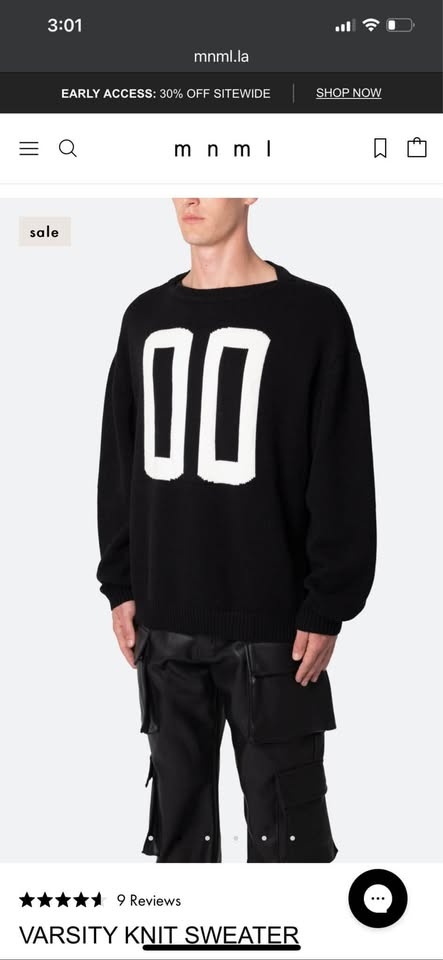 MNMI black varsity sweater size XXXL - photo 2