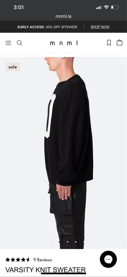 MNMI black varsity sweater size XXXL - photo 3