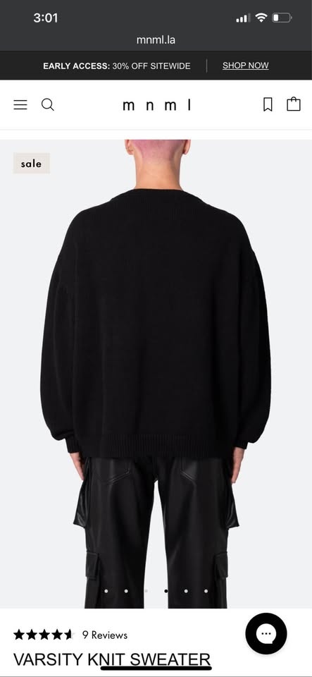 MNMI black varsity sweater size XXXL - photo 4
