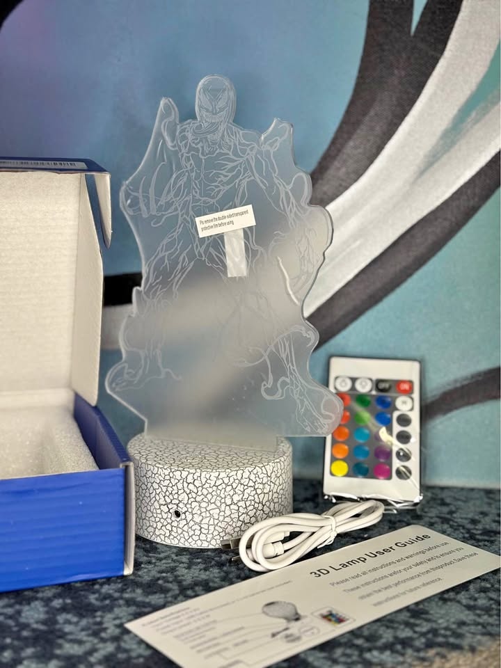 💥 3D Night Light – Carnage/Venom Style Lamp 💥
