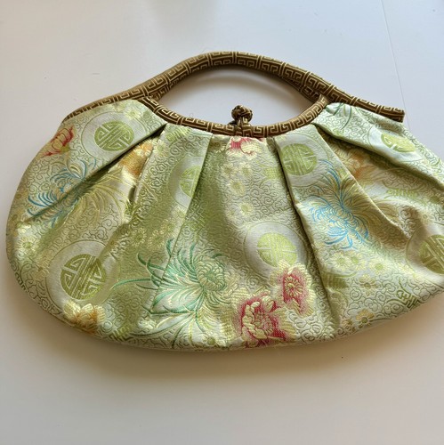 Vintage JP Fushi Floral Fabric Handle Button Loop Closure