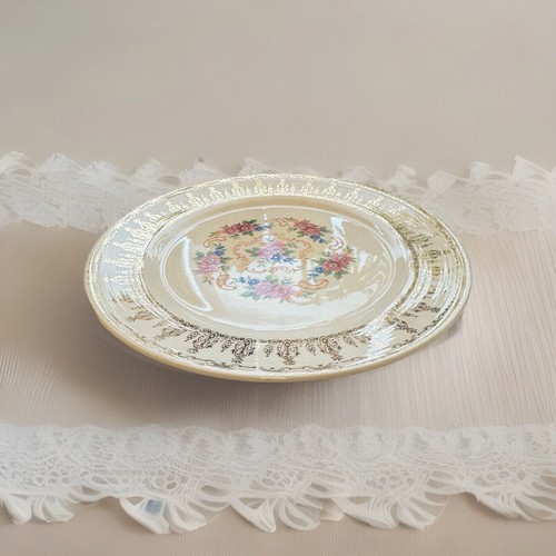 1930's VTG Sebring Pottery Co. USA 6” bowl Rose Bower 22 K Gold - photo 2