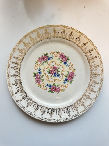 1930's VTG Sebring Pottery Co. USA 6” bowl Rose Bower 22 K Gold - photo 3