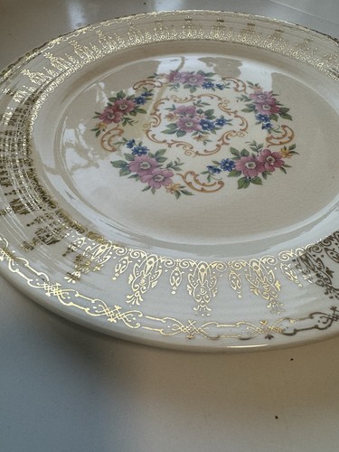 1930's VTG Sebring Pottery Co. USA 6” bowl Rose Bower 22 K Gold - photo 4