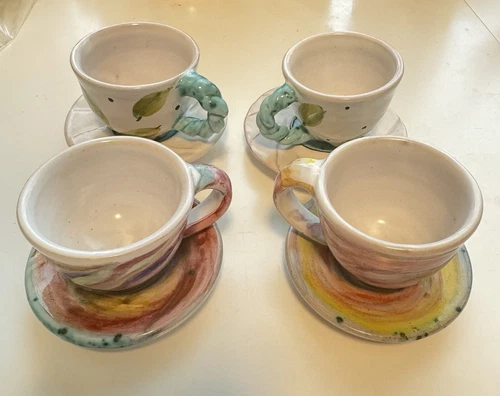 Create By Just Mugs Set Of 4 Cups And Saucers Espresso Coffee /T