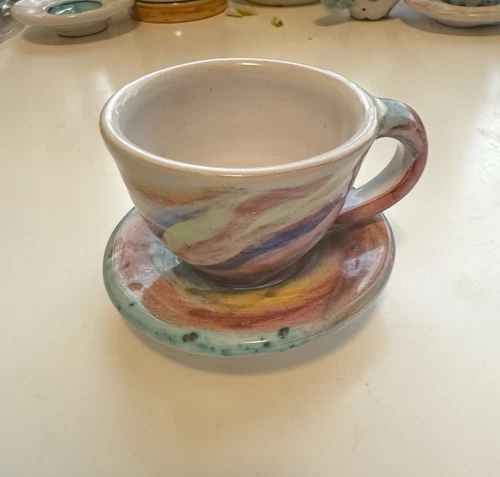 Create By Just Mugs Set Of 4 Cups And Saucers Espresso Coffee /T - photo 4