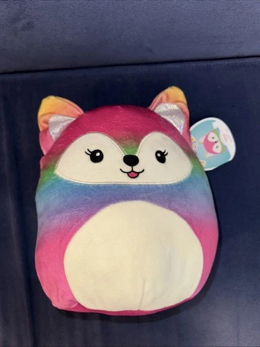 Squishmallows 7” Xenia Ombré Rainbow Fox Kellytoy 2021 NWT - photo 2