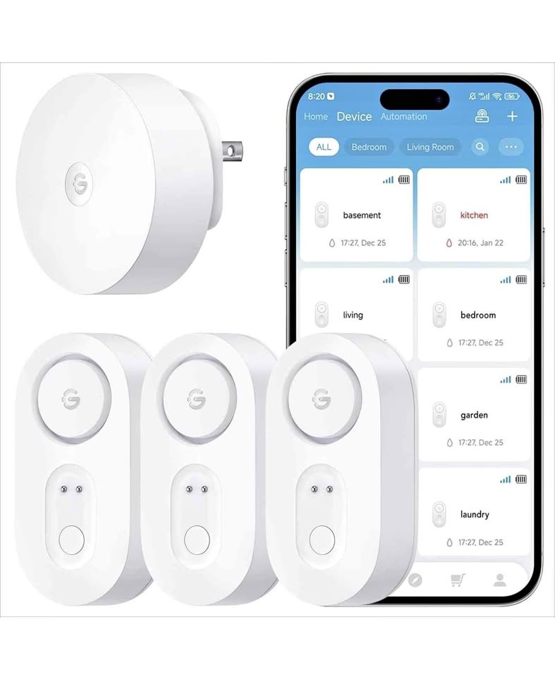 Govee water leak detector with gateway