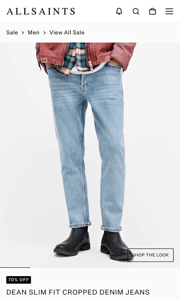AllSaints cropped denim