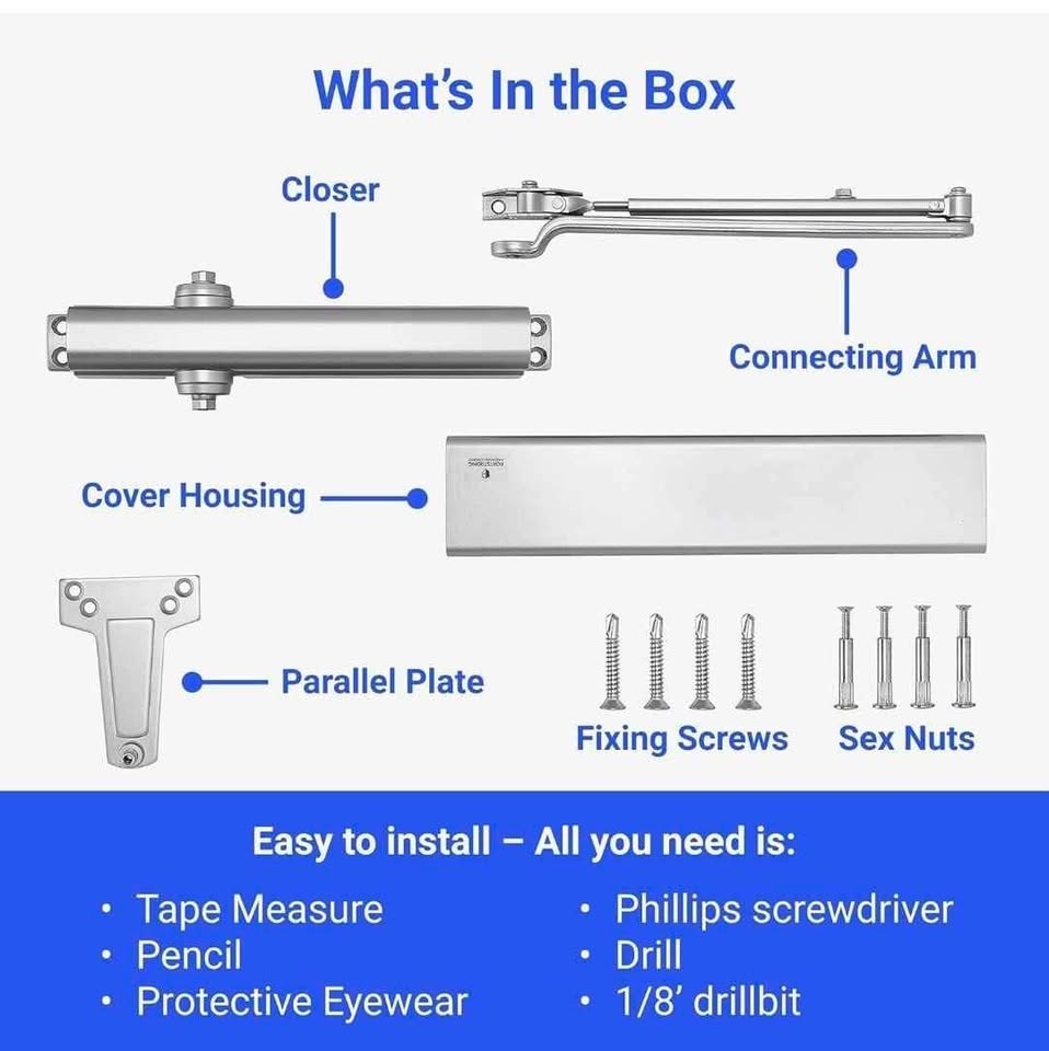 Commercial Door Closer FH-8400 Heavy Duty Adjustable - photo 4