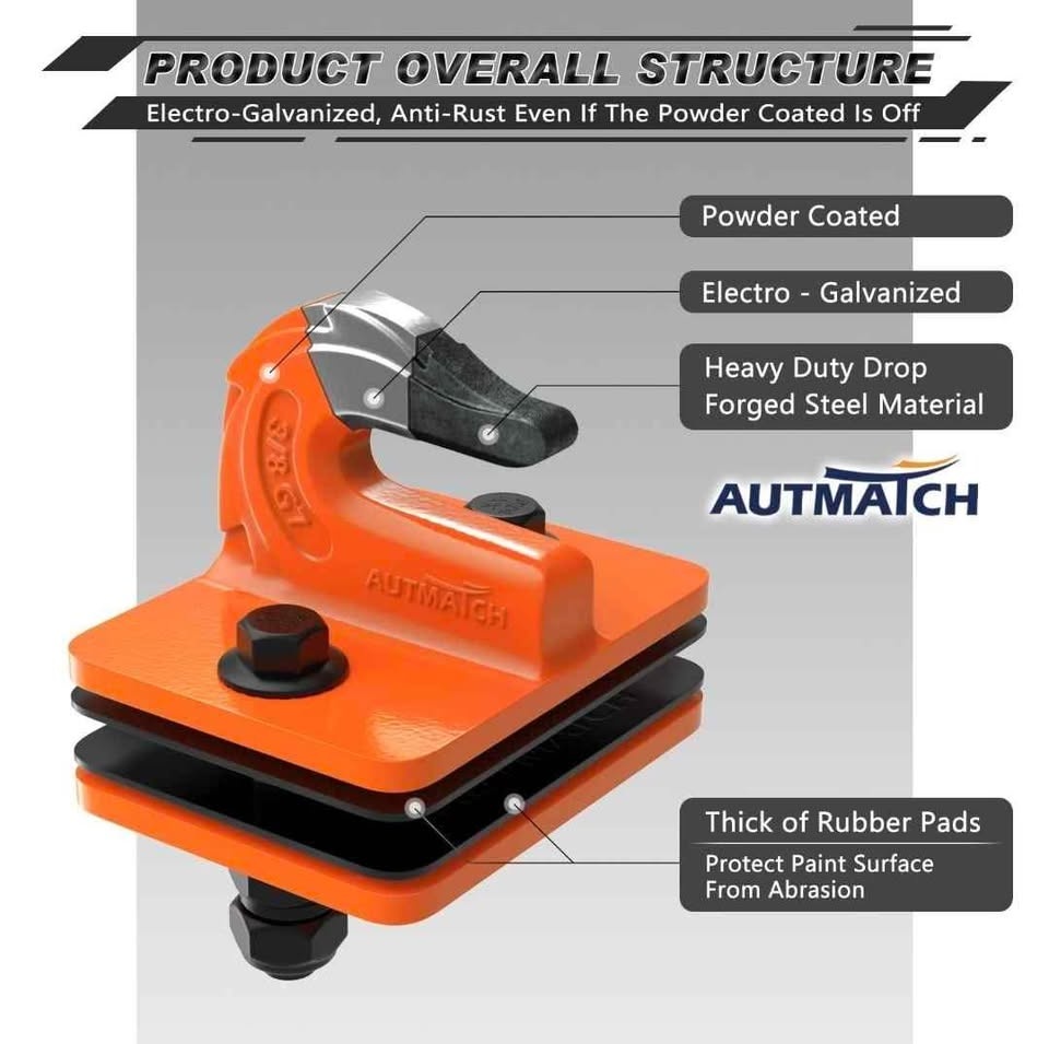 AUTMATCH Tractor Bucket Grab Hook 3/8" (2 Pack) - photo 3