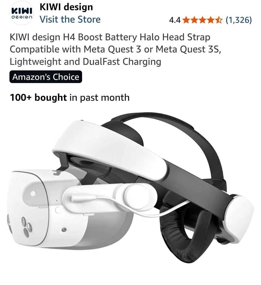 KIWI design H4 Boost Battery Halo Head Strap Meta Quest 3