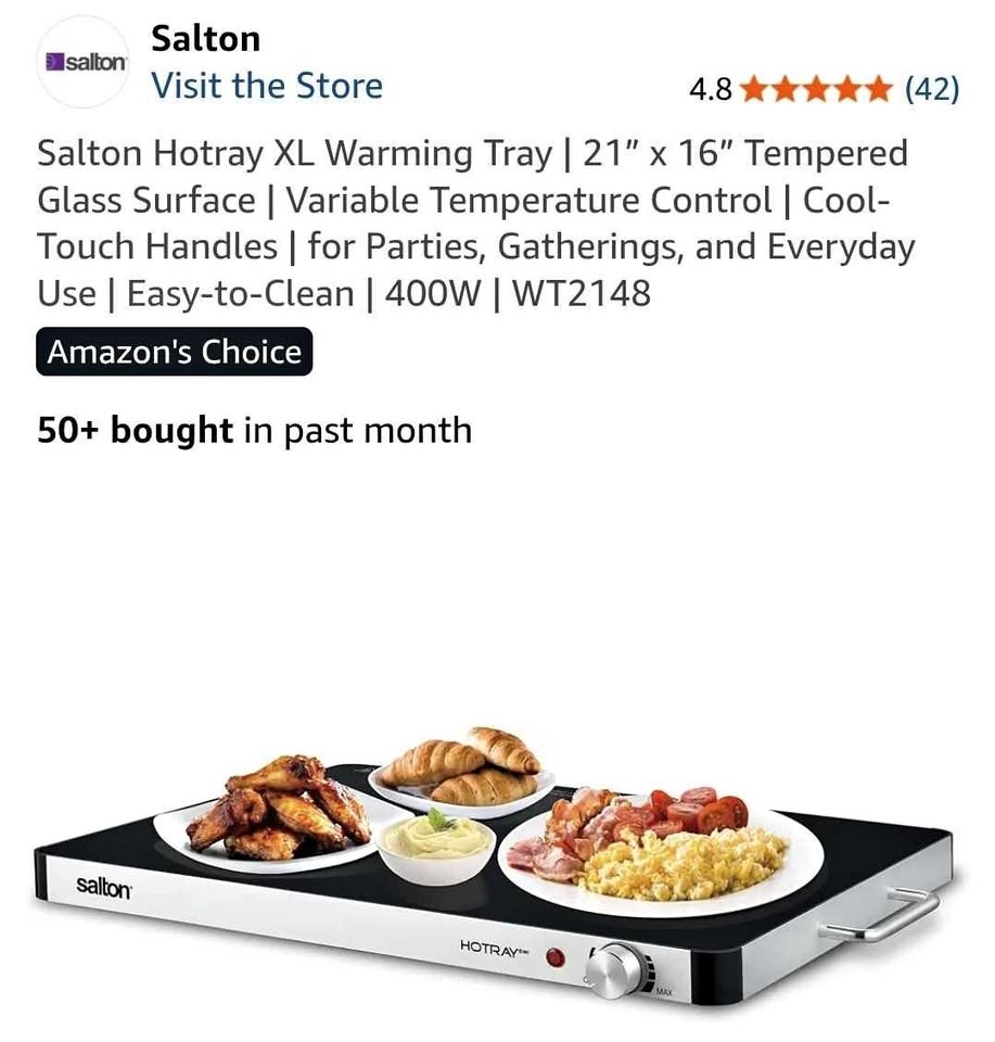 *SEALED* Salton Hotray XL Warming Tray