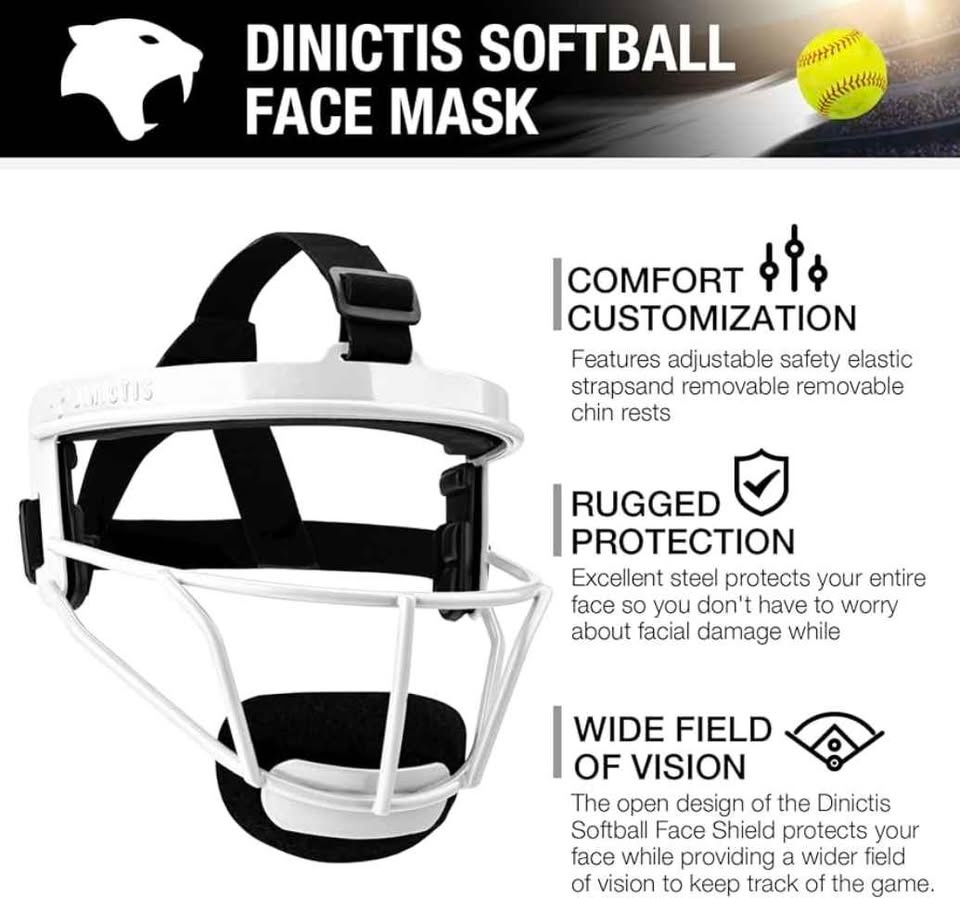Youth Dinictis Softball Face Mask - photo 3