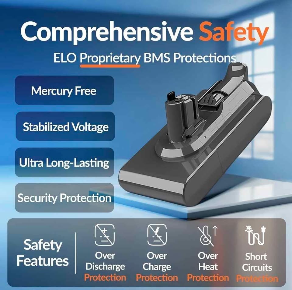 ELO V15 Replacement Battery for Dyson Vacuums - Extended - photo 4