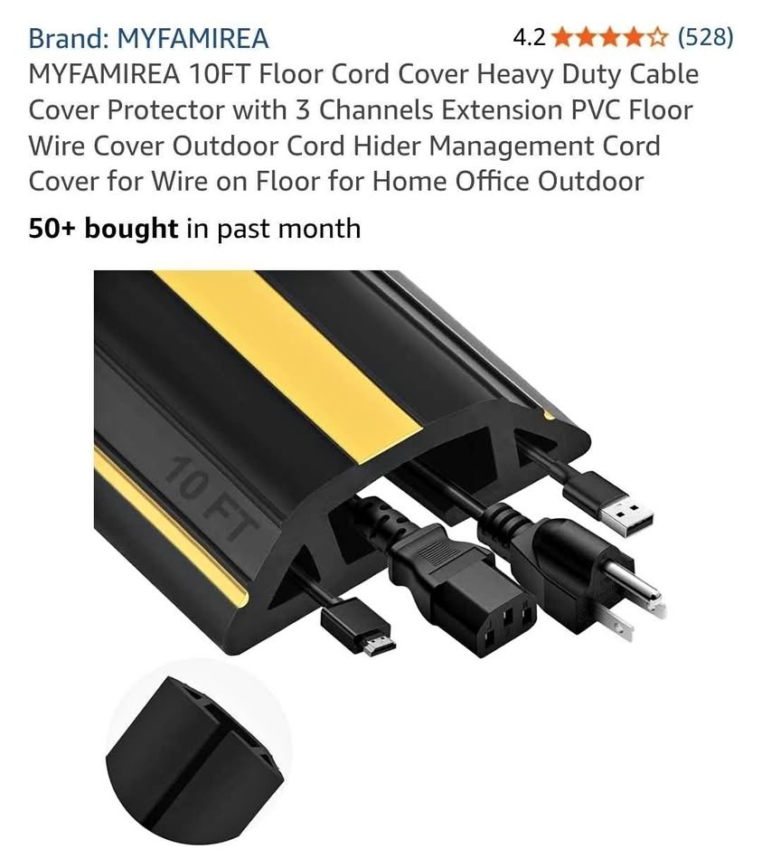 *SEALED* MYFAMIREA 20FT Floor Cord Cover