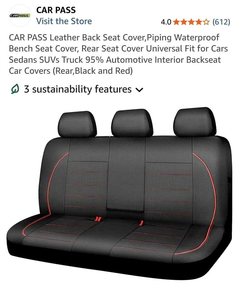 *SEALED* CAR PASS Leather Back Seat Cover
