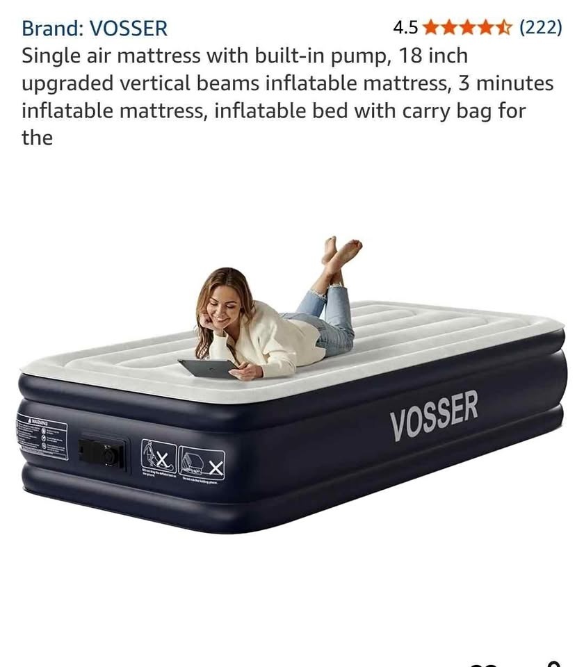 *SEALED* Single Air Mattress w/ Built-in Pump