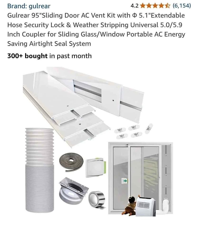 Gulrear 95"Sliding Door AC Vent Kit