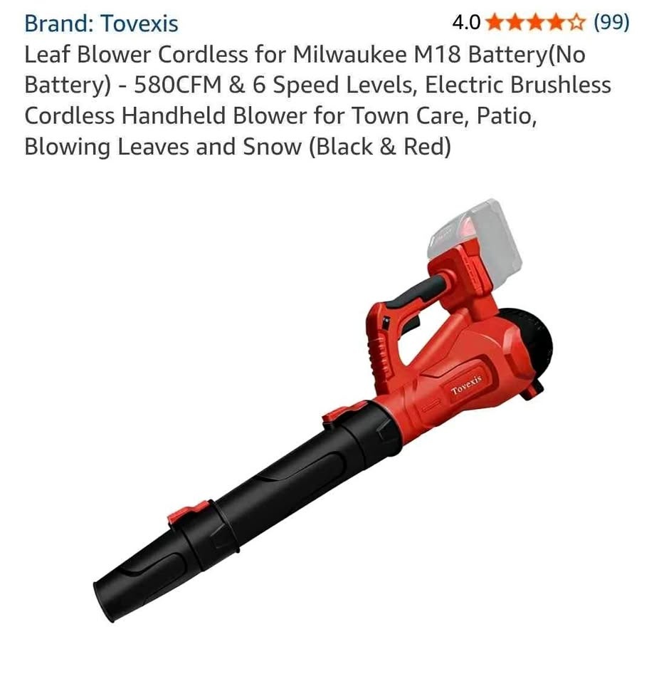 Milwaukee M18 Compatible Cordless Leaf Blower (No Battery)
