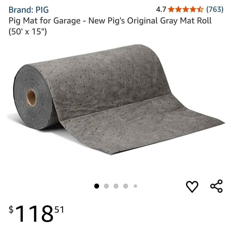 Pig Mat for Garage - New Pig's Original Gray Mat Roll