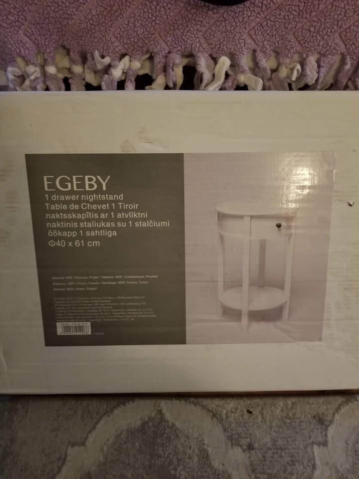 Brand new in box white end table
