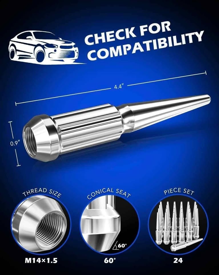 Orion Motor Tech 14x1.5 Lug Nuts Chrome 24 Piece - photo 2