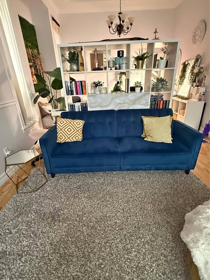 Blue Velvet Futon couch