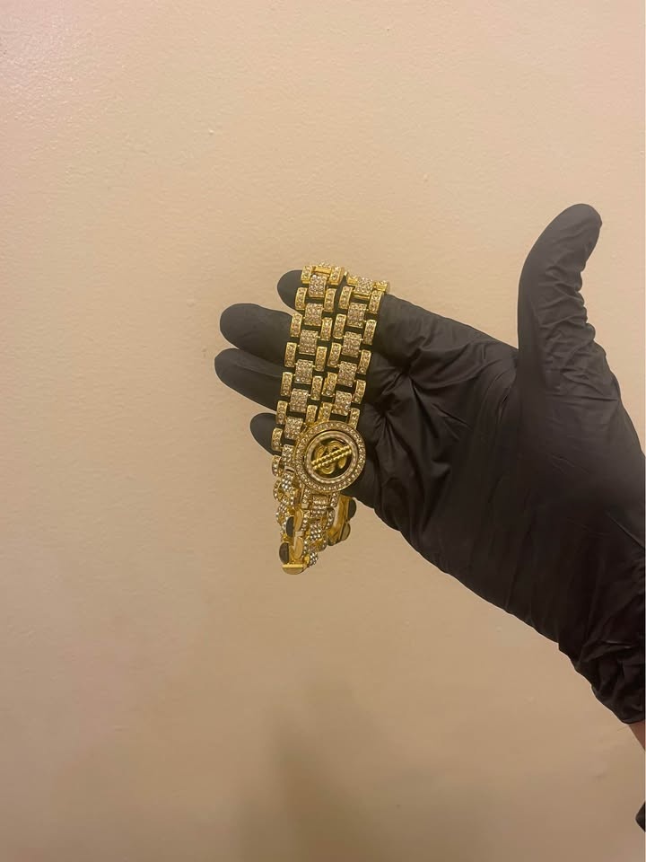 24K ICED OUT CUBAN LINK CHAIN & BRACELET SET - photo 5