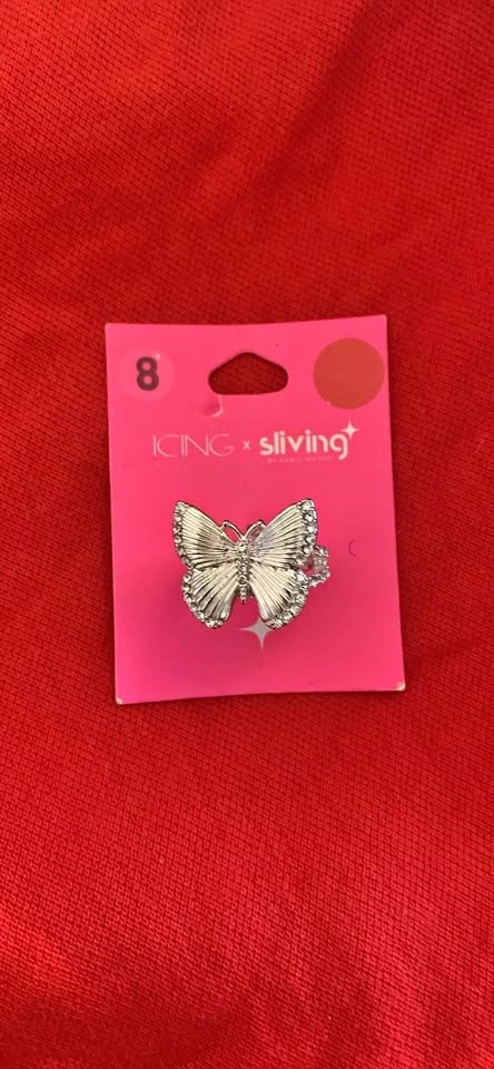 Silver Butterfly Ring + earring