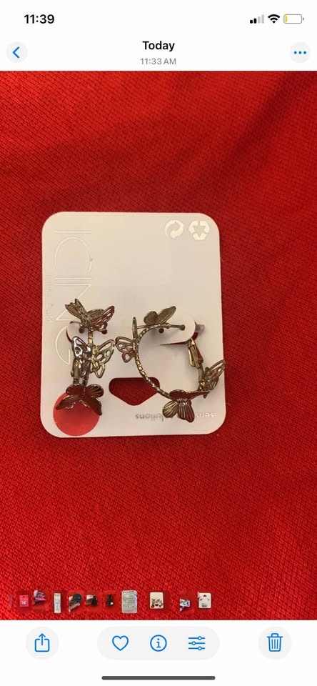 Silver Butterfly Ring + earring - photo 3