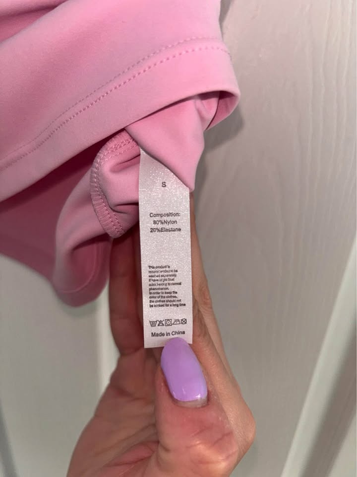 SUUKESS Pink Fitted Basic Crew Tee - size s fits XS - photo 3