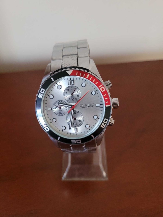 Brand New Curren Silver Chronograph Men's Watch