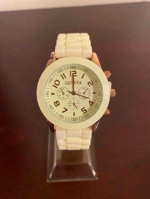 Brand New Geneva Cream Watch with Gold Accents