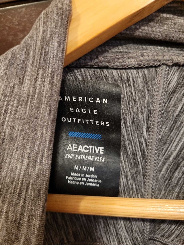Men's Medium American Eagle Outfitters Grey Activewear Hoodie - photo 3