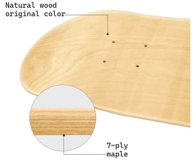 Natural Wood Skateboard Deck - photo 2