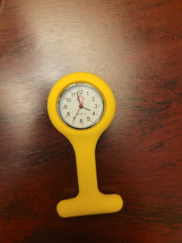 New Yellow Medical Nurse Attachable Scrub Watch