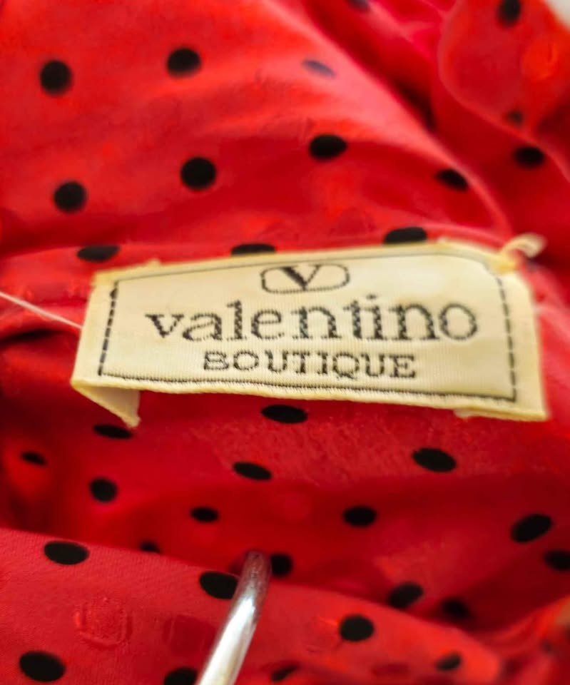 Valentino Silk Blouse - Red with Black Polka Dots - photo 3