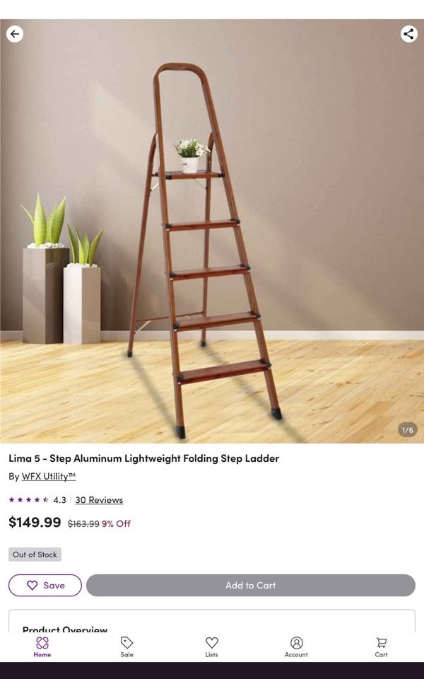 Brown designer ladder that's also functional - photo 2