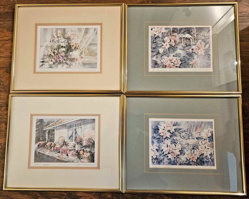 4 Framed Watercolor Paintings by Joyce Kamikura