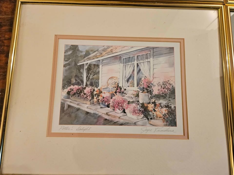 4 Framed Watercolor Paintings by Joyce Kamikura - photo 2