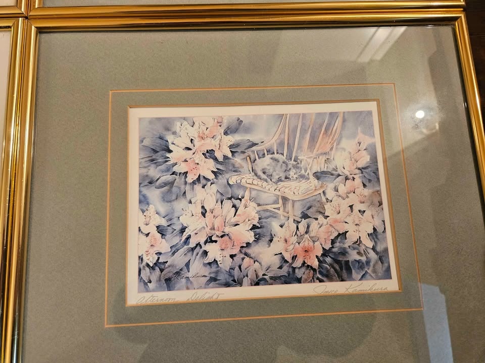 4 Framed Watercolor Paintings by Joyce Kamikura - photo 3