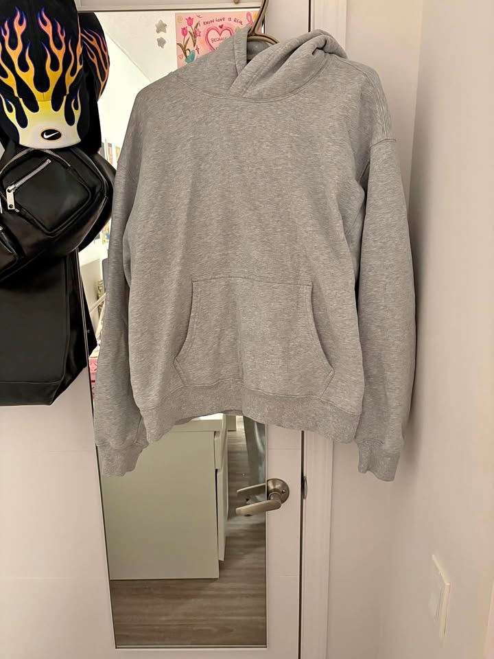 Aritzia sweat fleece perfect fit hoodie heather grey