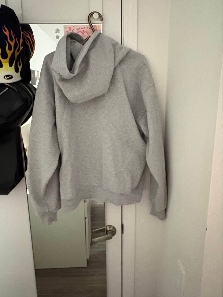Aritzia sweat fleece perfect fit hoodie heather grey - photo 4