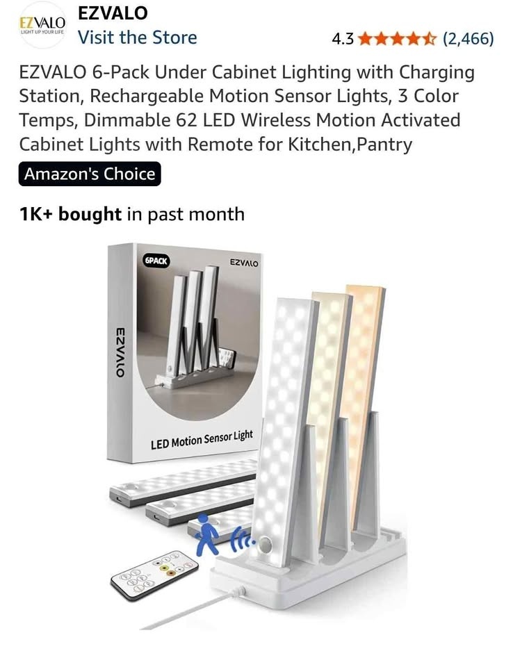 EZVALO 6-Pack Under Cabinet Lighting