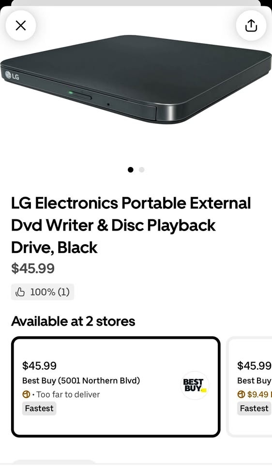 Slim LG Portable DVD Writer
