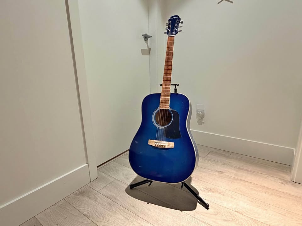 Aria Acoustic Guitar – AW-20 BLS, Blue - Great for Beginners